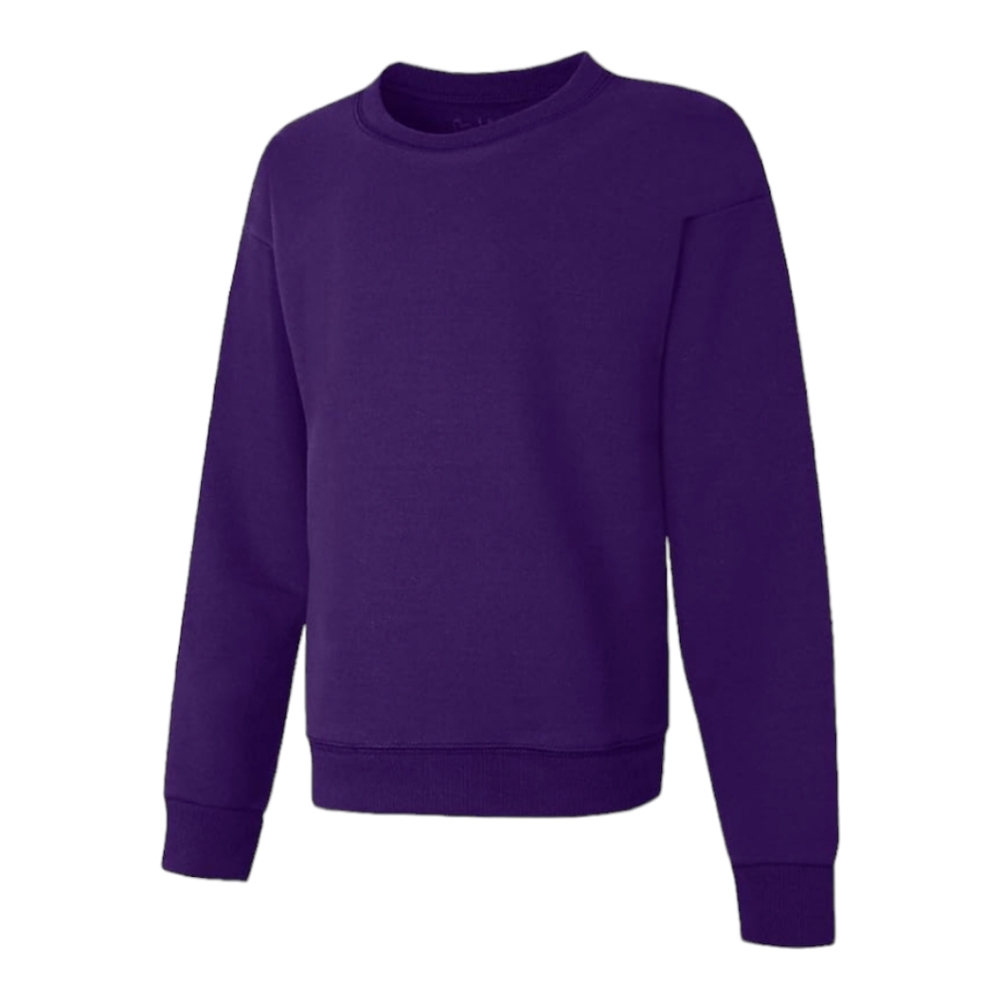 Hanes Purple Girls EcoSmart Crewneck Sweatshirt